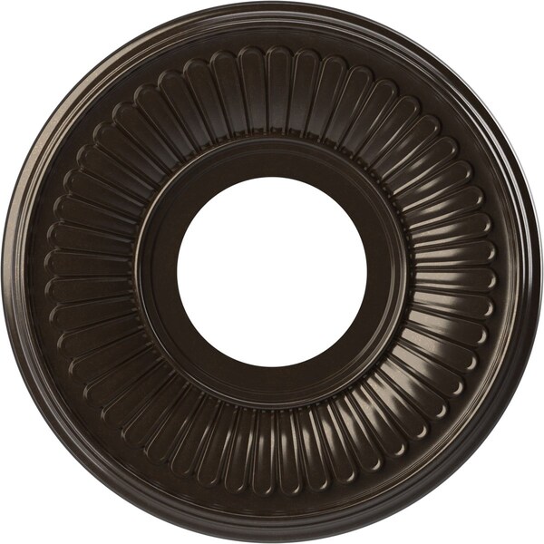Ekena Millwork Berkshire PVC Medallion (Canopies up to 4 1/2"), 10"OD x 3 1/2"ID x 3/4"P, Metallic Rustic Mist CMP10BEERU - main